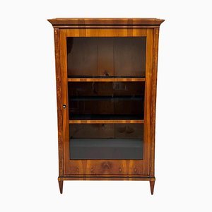 Biedermeier Display Cabinet in Cherry Veneer, Ash Burl, Austria, 1820s