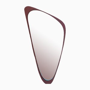 Danish Mirror with Irregular Shape and Teak Frame, 1960
