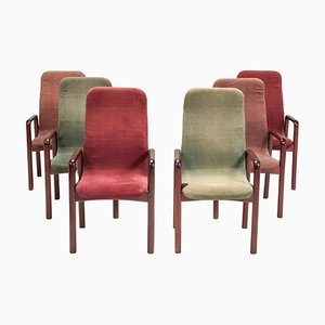 Teak and Fabric Dining Chairs from Dyrlund, 1960s, Set of 6