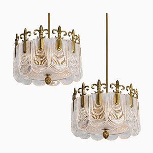 Lustre Lily en Verre Clair, France, Allemagne, 1960s