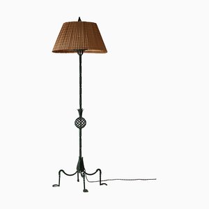 Scandinavian Green Iron Floor Lamp from Taidetakomo Hakkarainen, Finland, 1930s