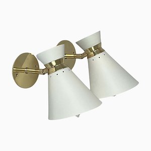 Lámparas de pared Diabolo articuladas de Rene Mathieu, Francia, años 50