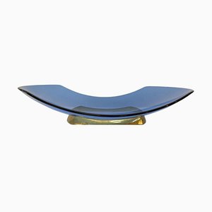 Coupe à Fruits Bleue Modèle 1419 attribuée à Max Ingrand pour Fontana Arte, 1960s