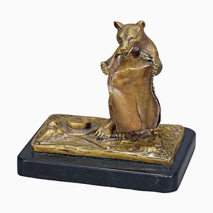 Antique Viennese Bronze Bear with Blanket, 1890s
