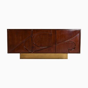 Sculptural Curved Wooden Sideboard in the style of Michael Coffey, 1980s