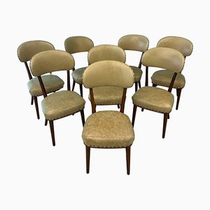 Swedish Dinning Room Chairs in Oak and Leather, 1940, Set of 8
