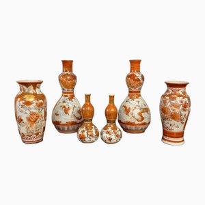 Vases Anciens en Forme de Kutani, Japon, 1900, Set de 6