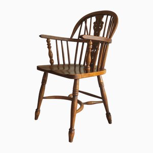 Mid-Century Windsor Elbow Stuhl aus Eiche mit Lyre-Rückenlehne, 1960er