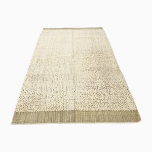 Natural Green Pompom Kilim Rug in Wool