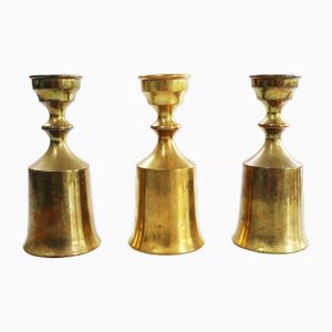 Vintage Danish Brass Candlesticks from Boyes Metalkunst, 1960s, Set of 3