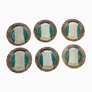 Platos de espárragos, 1890. Juego de 6