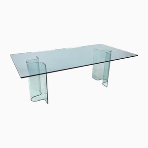 Large Curved Glass Dining Table from Fiam Italia, 1990s