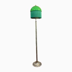Lámpara de pie estilo Art Déco de vidrio opalino verde, años 20