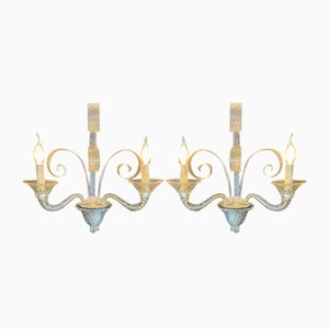 Wandlampen aus Muranoglas, 2 . Set