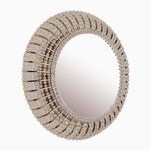Crystal Glass and Brass Wall Mirror with Lighting by Emil Stejnar for Rupert Nikoll, 1960s