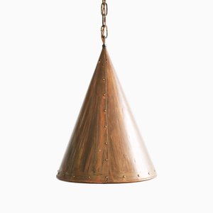 Brutalist Danish Hand-Hammered Copper Pendant Lamp from ES Horn Aalestrup, 1960s