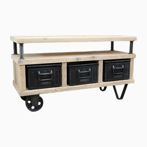 Vintage Industrial TV Table