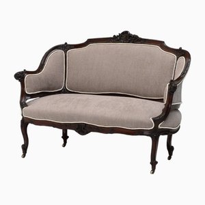 Sofa aus Stoff & Palisander, 1890er