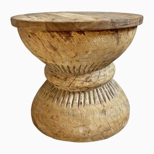 Gebleichter Vintage Ukhali Hocker Tisch, 1950er