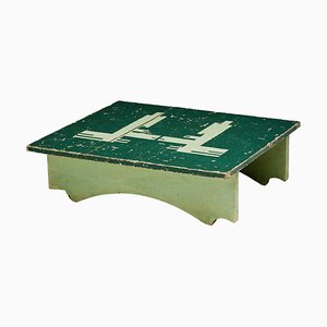 Green Art Populaire Side Table, France, 19th Century