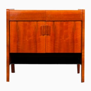 Cassettiera in legno e opalino, anni '70