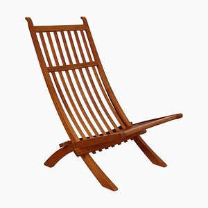 Silla plegable Jh-603 de teca de Hans Wegner, años 60