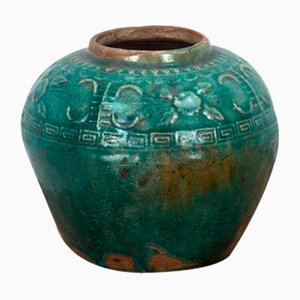 Antique Chinese Green Ceramic Vase, 1820s