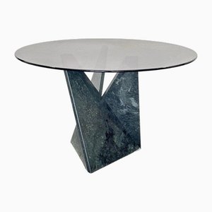 Modern Marble and Crystal Dining Table, 1970s