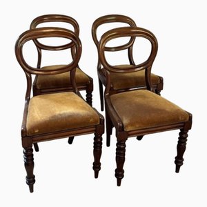 Chaises de Salle à Manger Victoriennes Antiques en Acajou, 1860, Set de 4