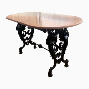Wrought Iron Table with Pink Marble Top