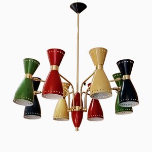 Lampe à Suspension Colorée de Stilnovo, Italie, 1950s