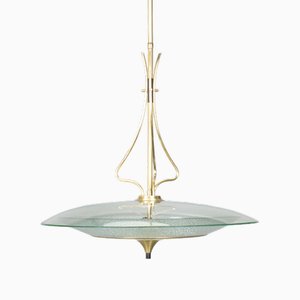 Italian Pendant Lamp in Glass, 1950s