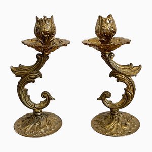 Vintage Rococo Style Candleholders, 1930s, Set of 2