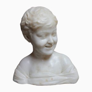 Kinderbüste, 20. Jh., Marmor