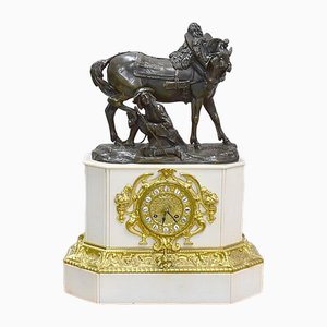 Marble and Bronze Clock by Théodore Gechter, 19th Century