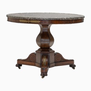 Empire Style Gueridon with Marble Top, 1850