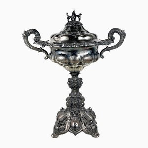Piatto da portata antico con coperchio e manici, fine XIX secolo