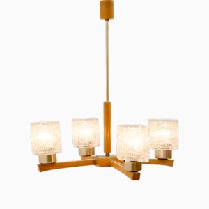 Brutalist Eastern Cloc Chandelier, Czechoslovakia, 1970s