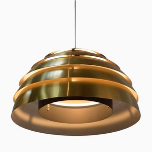 Lampe à Suspension Couleur Or de Hans Agne Jakobsson, 1958
