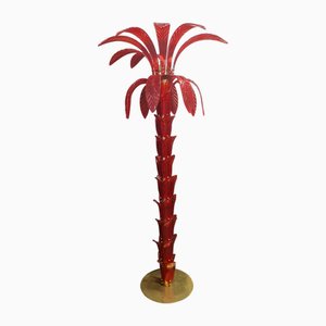 Floor Lamp in Red Murano Glass, 1980s