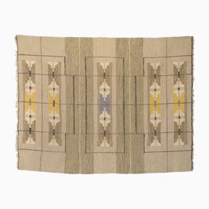 Mid-Century Swedish Kilim in Neutral Tones, 1960