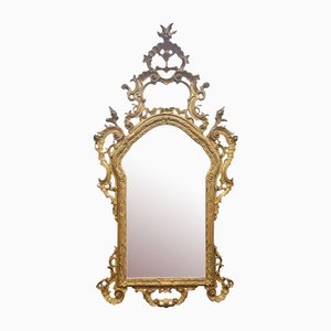 Large Venetian Louis XV Style Mirror in Carved and Gilded Wood, 1980s