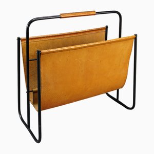 Porte-Revues Mid-Century en Cuir par Carl Auböck, 1960s