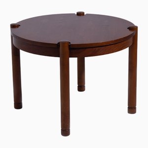 Mesa de centro redonda de madera de Osvaldo Borsani, años 60