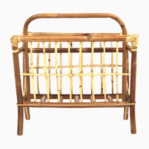 Scandinavian Rattan Magazine Rack, Sweden, 1950s