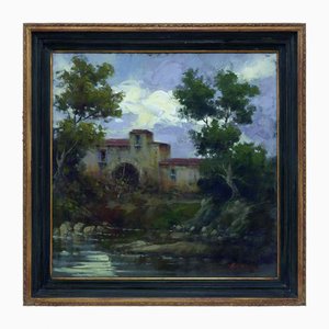 Antonio Crespi, Landschaft, Öl auf Leinwand, 2006, Gerahmt