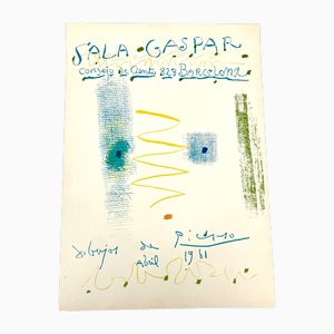Manifesto della mostra originale per Pablo Picasso alla Galleria Sala Gaspar di Barcellona, aprile 1961, Spagna