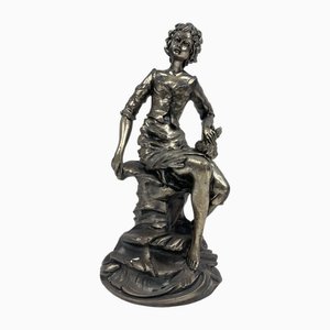 Statue in Silvered Pewter, 1920s