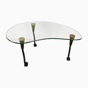 Mesa de centro alemana vintage con forma de riñón, años 80
