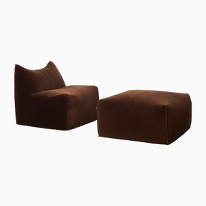 Le Bambole Sessel & Fußhocker von Mario Bellini für B&B Italia, 1970er, 2er Set